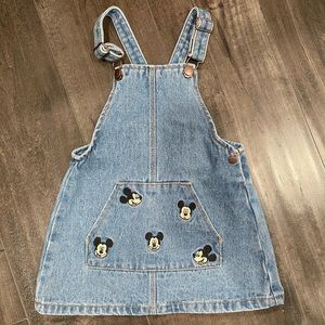 Zara Mickey Mouse denim overall dress/jumper
